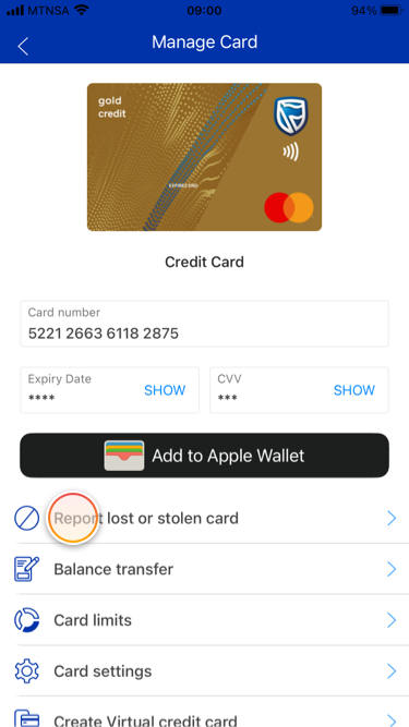 How to manage your card on the app | Standard Bank